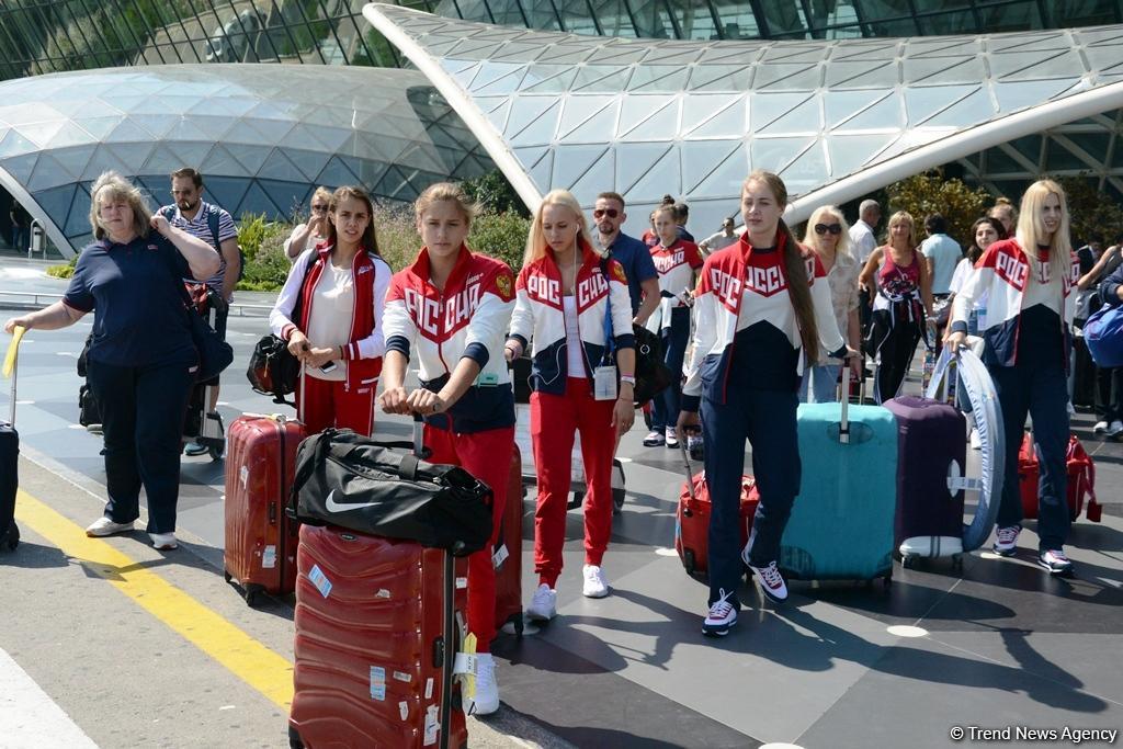 World champions arriving in Baku for FIG World Cup Final in Rhythmic Gymnastics PHOTO