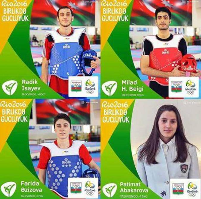 Azerbaijani taekwondo fighters leave for Rio