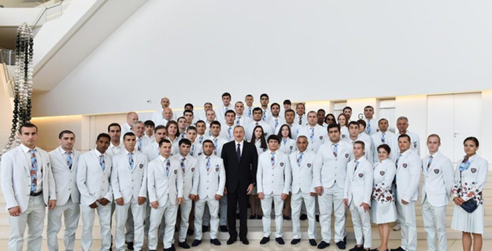 President Aliyev awards national Olympic team