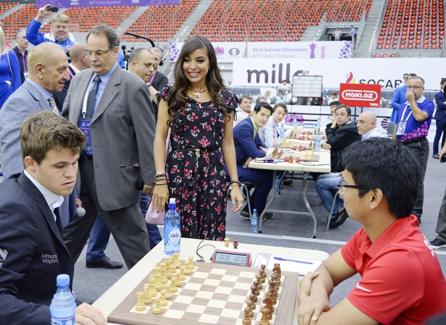 Leyla Aliyeva visits Baku Chess Olympiad [PHOTO