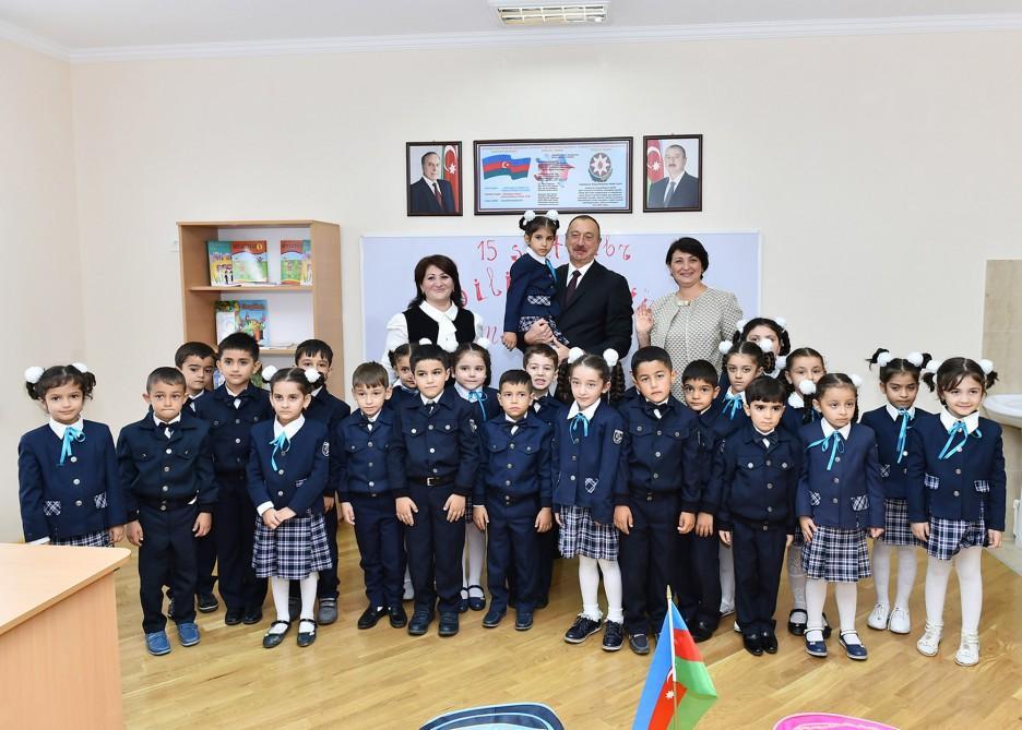 President Aliyev attends opening of new school building in Sabunchu [PHOTO]
