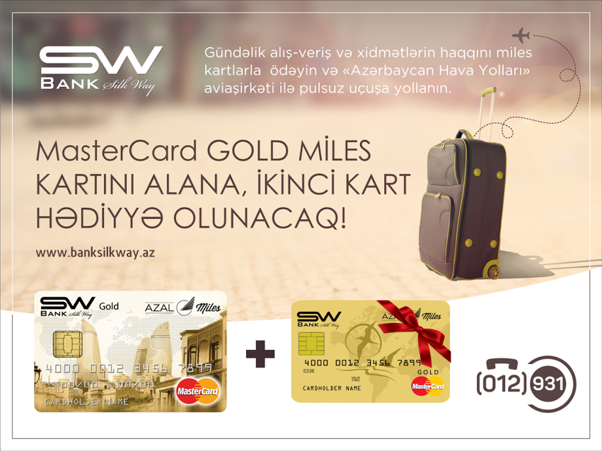 Bank Silk Way starts campaign «MasterCard Miles 1+1» [PHOTO]