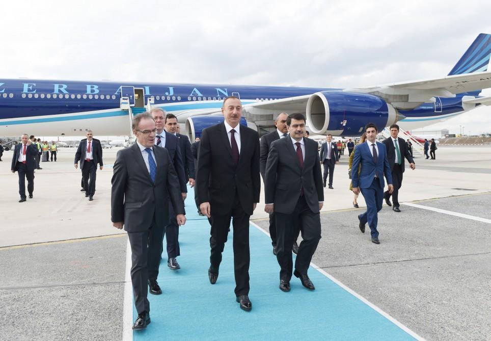 President Ilham Aliyev arrived in Turkey for a working visit [PHOTO]