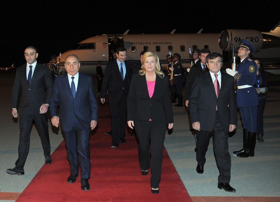 Croatian president arrives in Azerbaijan