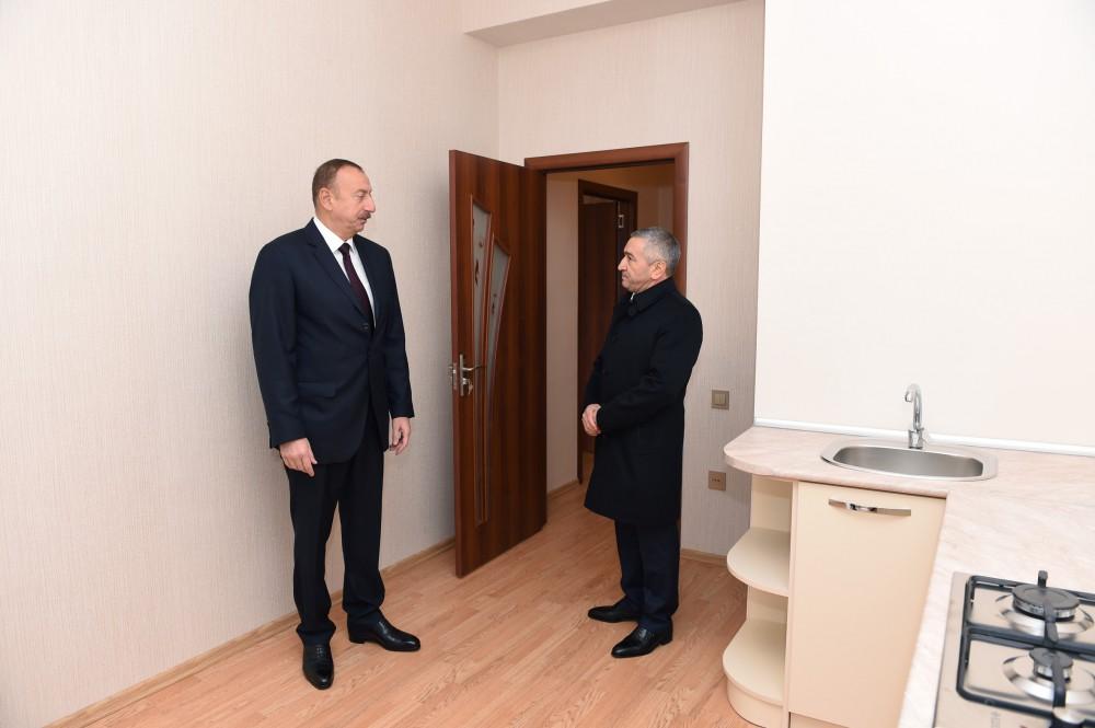 President Aliyev inaugurates new residential building in Sabunchu [PHOTO]