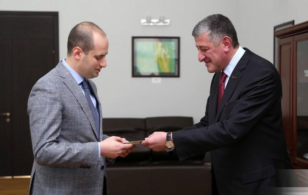 Azerbaijani envoy presents copy of his credentials to Georgian FM [PHOTO]