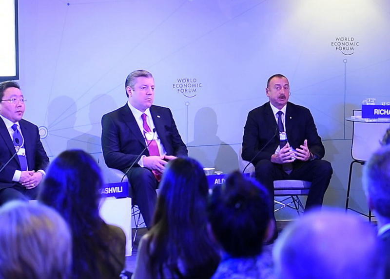 President Aliyev attends "The Silk Road Effect" session in Davos