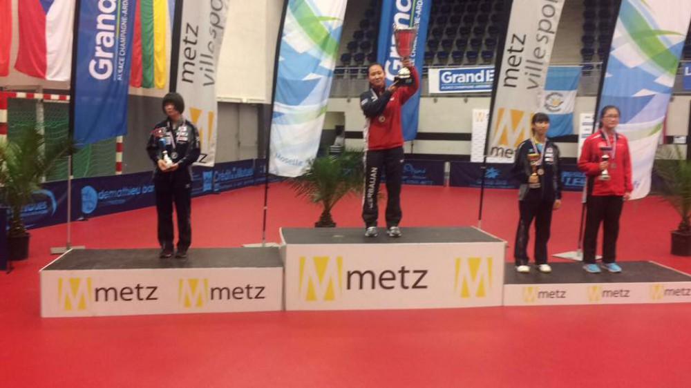 Azerbaijani female table tennis player wins gold at French Open [PHOTO]