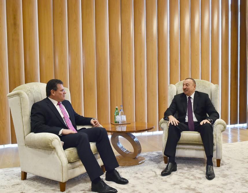 President Aliyev meets with European Commission VP for Energy Union [UPDATE]