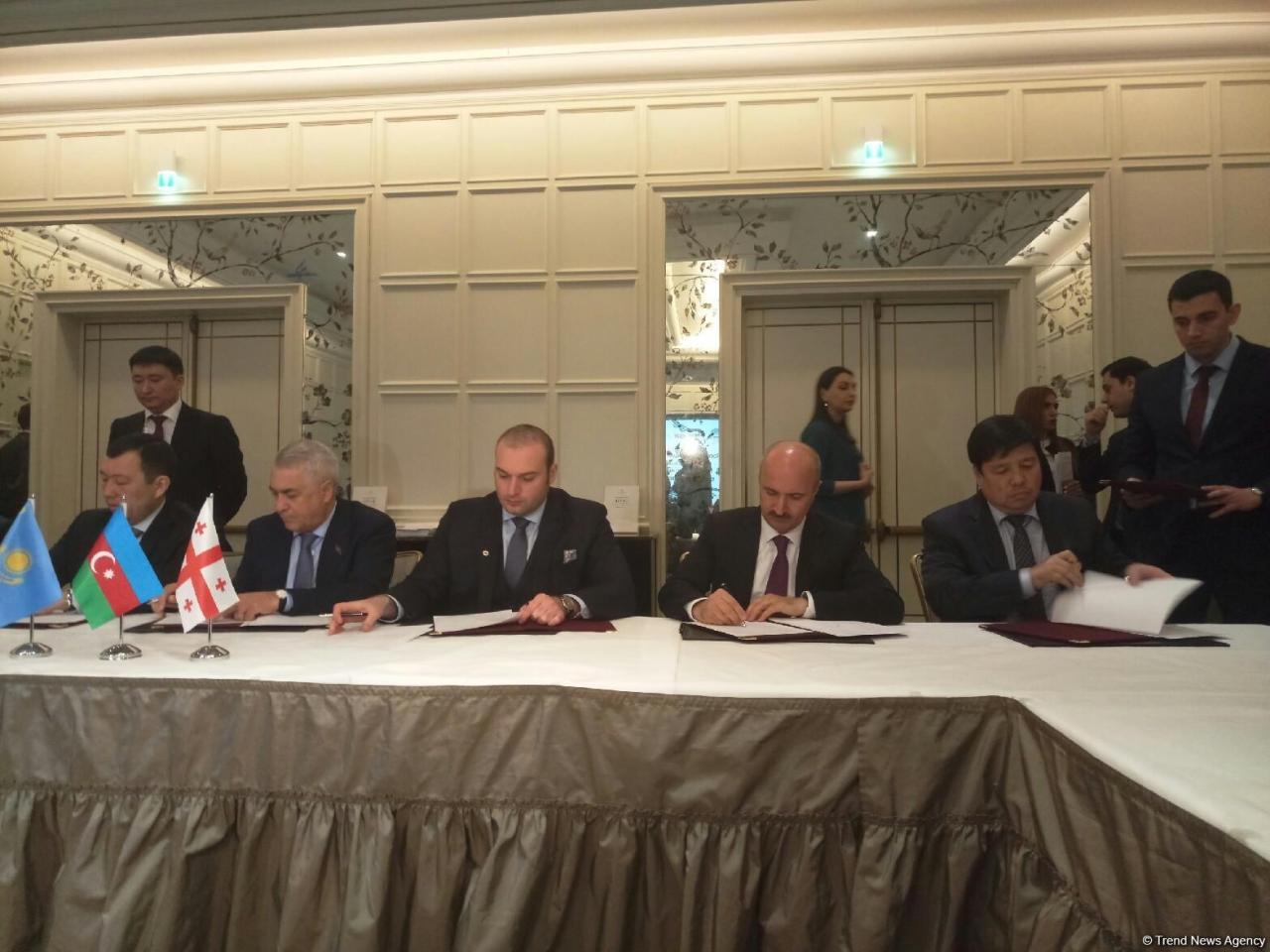 Azerbaijan, Kazakhstan, Georgia ink protocol on Trans-Caspian transport corridor [PHOTO]