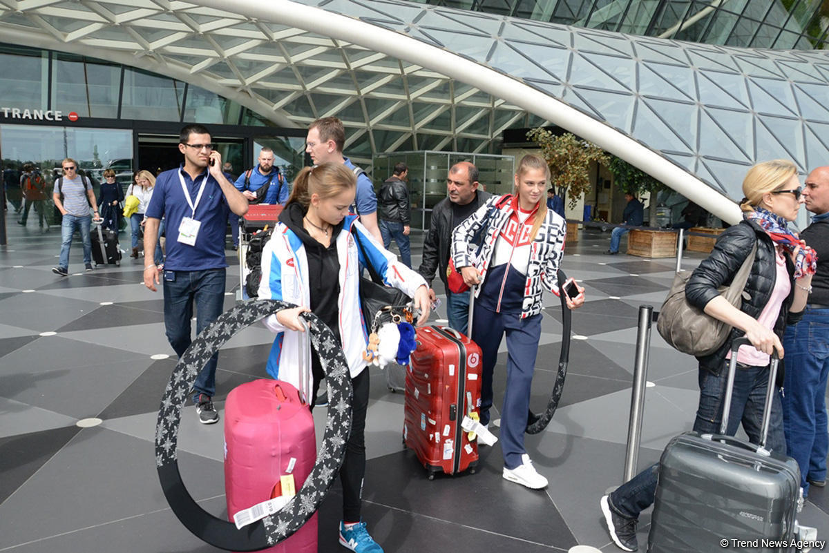 Russian gymnasts arrive in Baku for FIG World Cup [PHOTO]