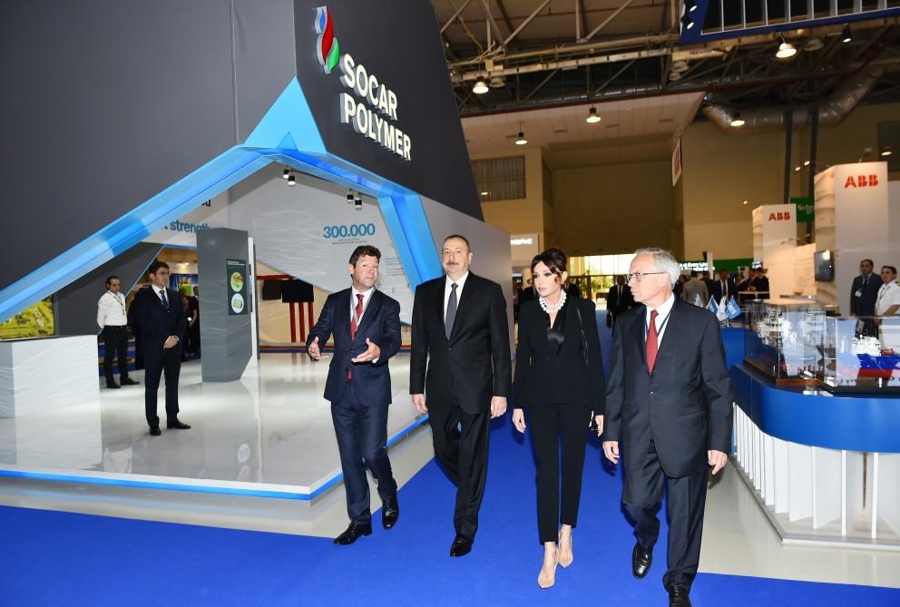 Azerbaijani president, his spouse taking part in opening of Caspian Oil & Gas Exhibition 2017 [PHOTO]