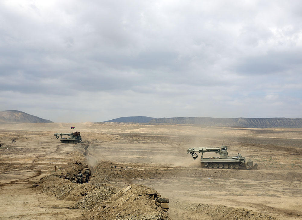 Azerbaijani combat engineer units conduct tactical and special exercises