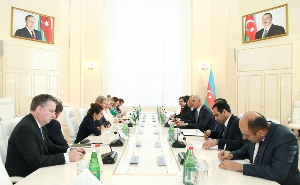 Azerbaijan`s Minister of Economy meets EU Commissioner [PHOTO]