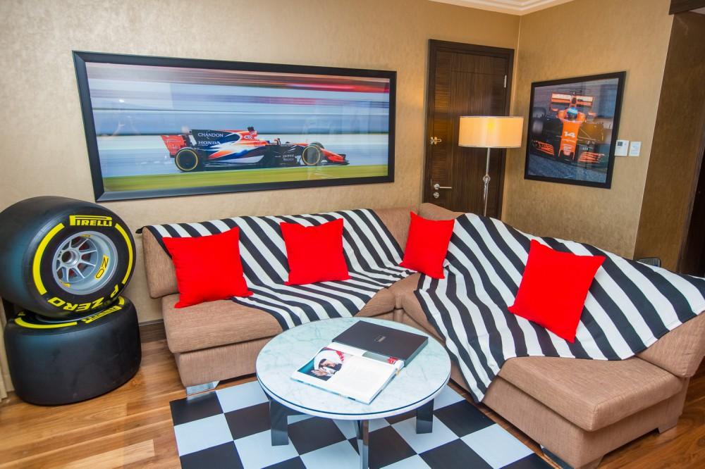 formula 1 themed living room