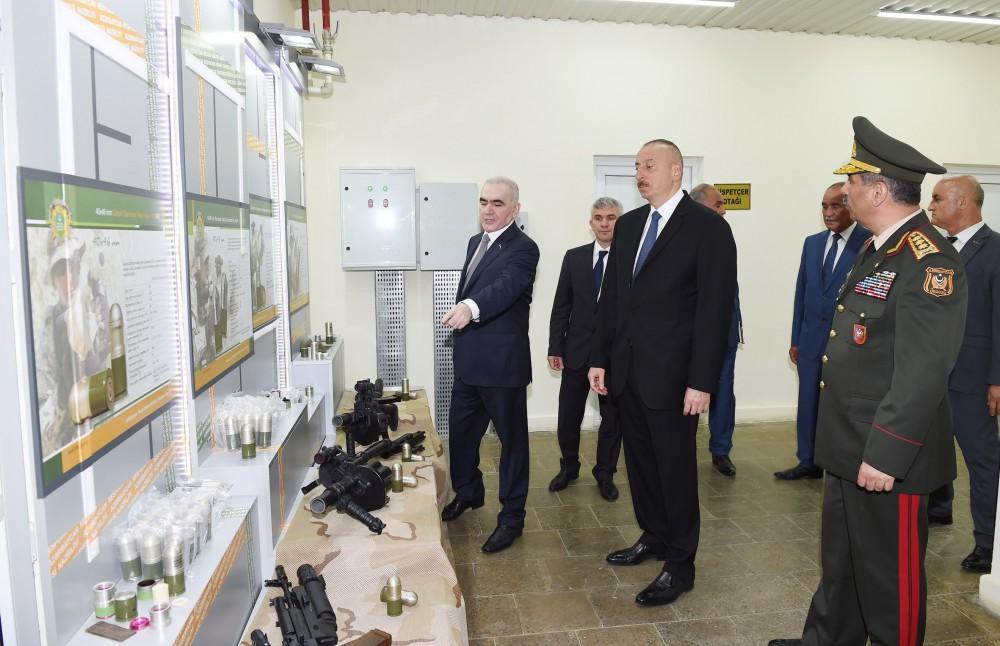 Ilham Aliyev opens revolver-type grenade launcher ammunition plant in Shirvan [PHOTO]