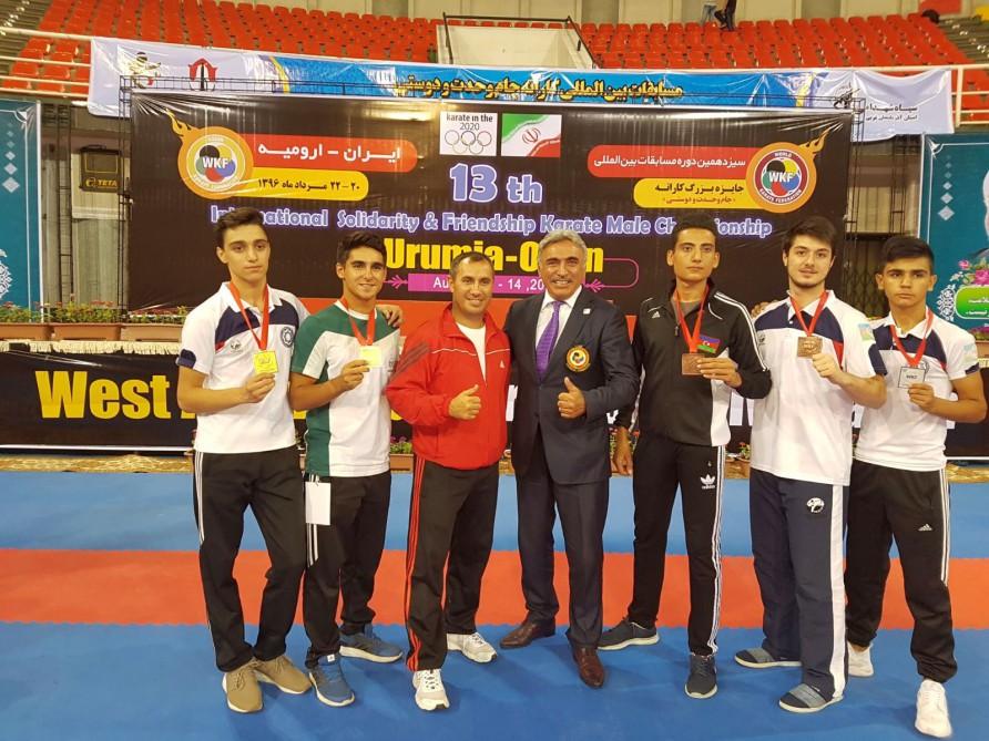 Azerbaijani karate fighters win 13 medals in Iran [PHOTO]