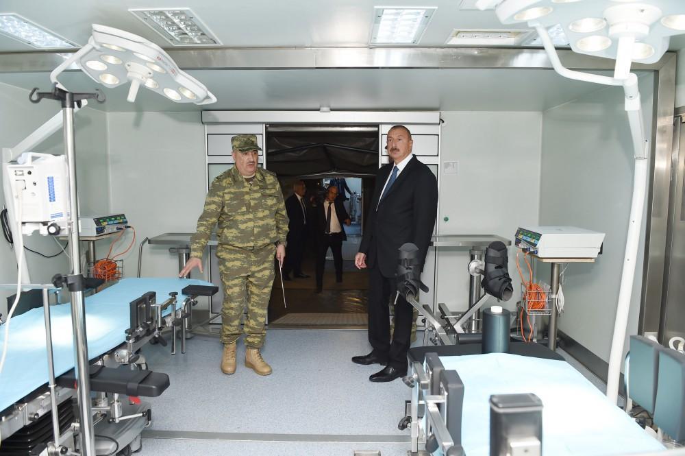 President, Supreme Commander Ilham Aliyev views Mobile Field Surgical Hospital of Defense Ministry [PHOTO]