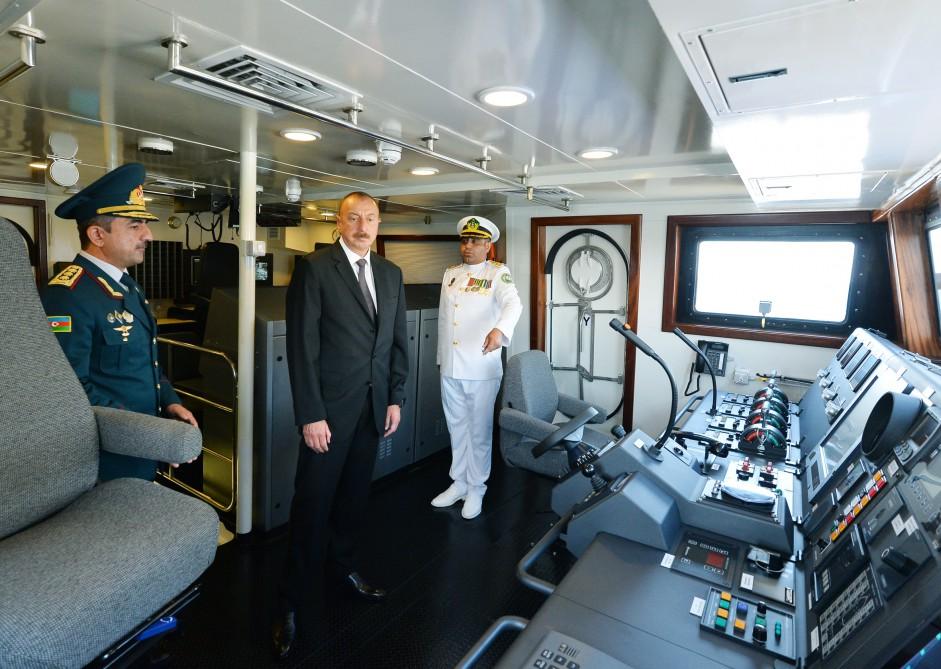 President Aliyev views newly built Tufan type border guard ship [PHOTO/UPDATE]
