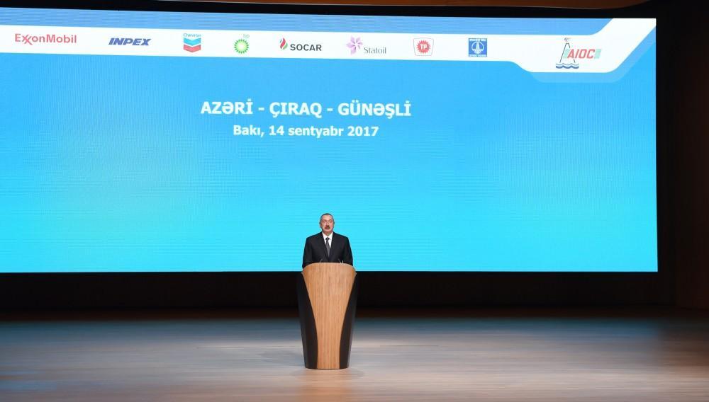 Ilham Aliyev with spouse attend signing ceremony of new ACG contract