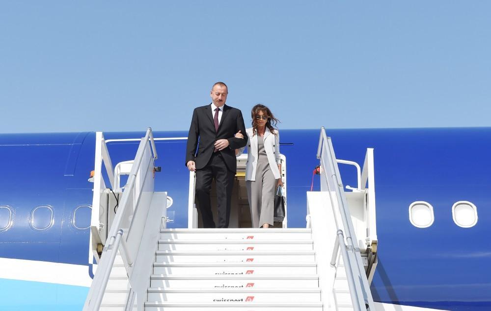 President Aliyev with spouse arrives in U.S. for visit [PHOTO]