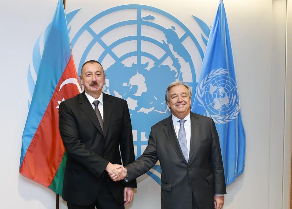 President Aliyev meets with UN Sec.Gen. Antonio Guterres in New York [PHOTO]