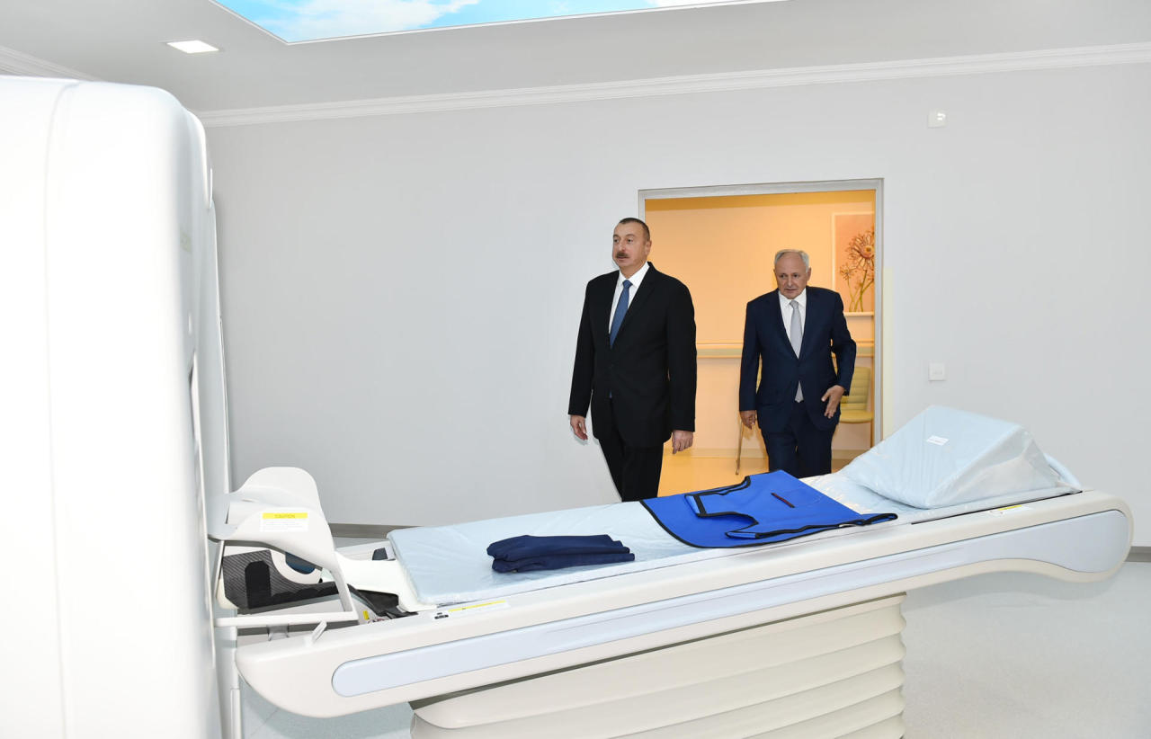 President Aliyev views newly-renovated Neftchala Central District Hospital