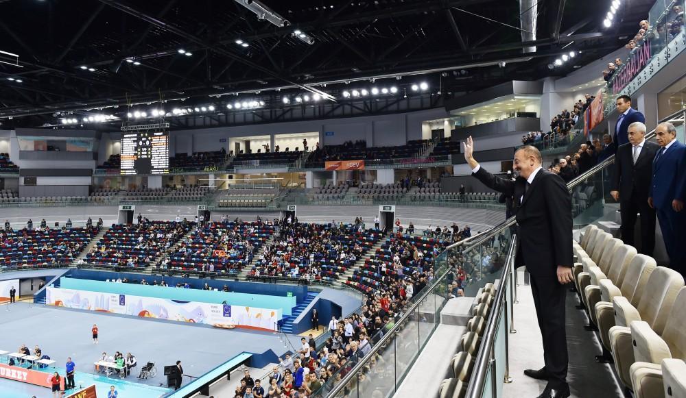 Ilham Aliyev watched Azerbaijan-Turkey volleyball match