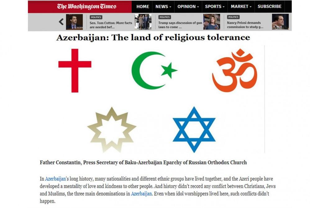 The Washington Times: “Azerbaijan: The land of religious tolerance”