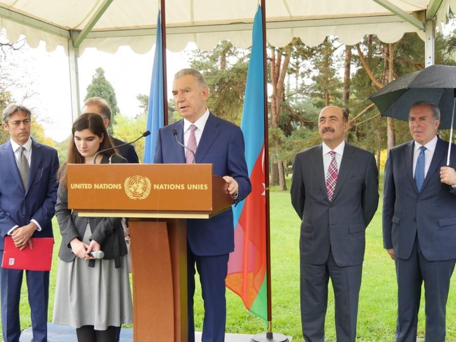 Monument presented by Azerbaijan unveiled at UN Geneva Office [PHOTO]