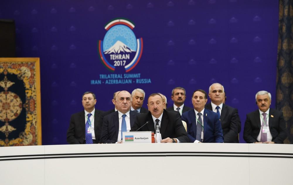 Trilateral summit of Azerbaijan, Iran and Russia held in Tehran [PHOTO]