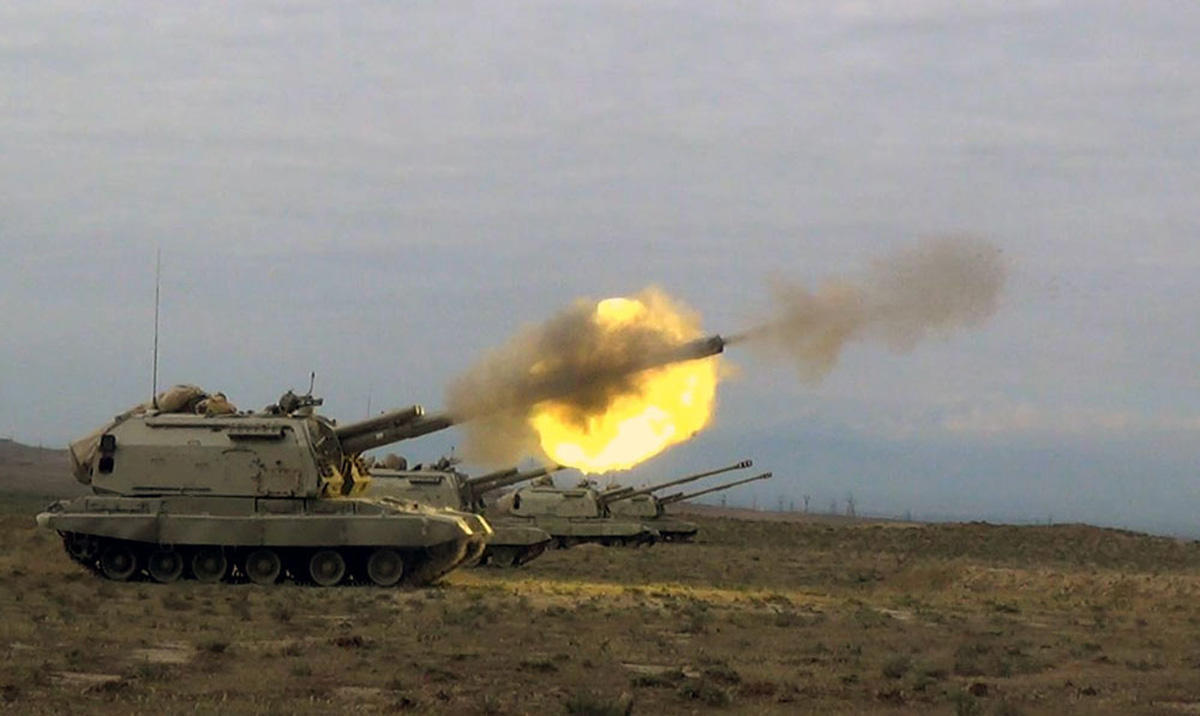 Azerbaijan's Armed Forces hold combat firing during Command-Staff War Games [PHOTO] - Gallery Image