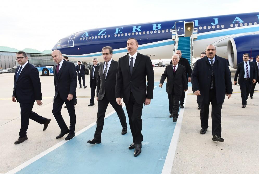 President Ilham Aliyev arrives in Turkey
