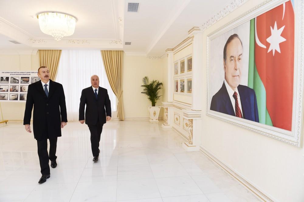 Ilham Aliyev attends opening of building of Sumgait city organization of New Azerbaijan Party [PHOTO]