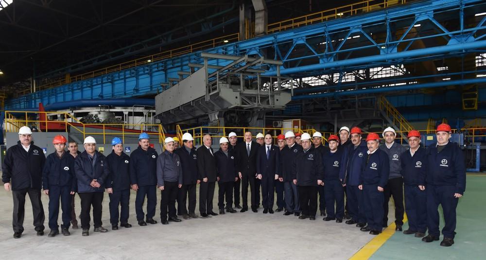 Ilham Aliyev attends opening ceremony of reconstructed Sumgait Tube Rolling Plant [PHOTO]