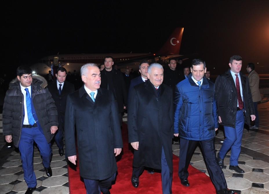 Turkish PM Binali Yildirim arrives in Nakhchivan Autonomous Republic