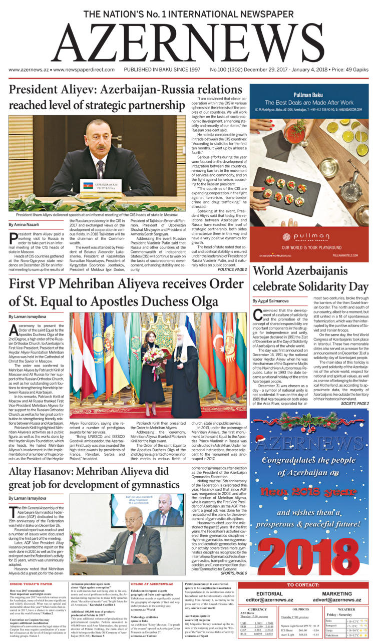 AZERNEWS releases another print issue