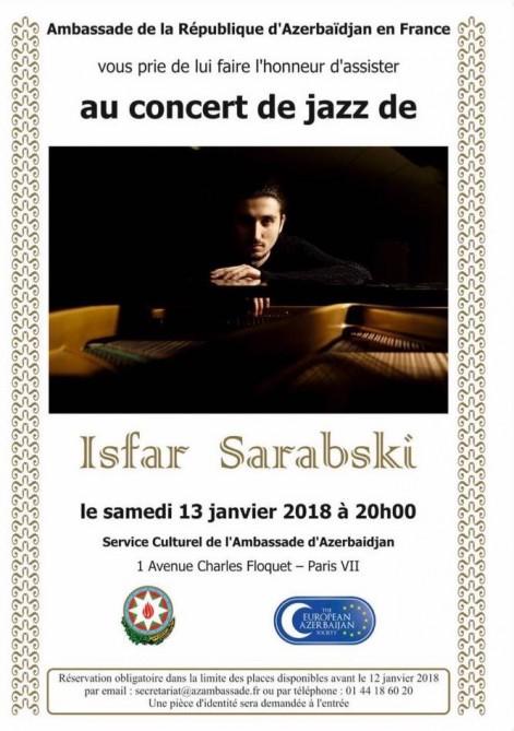 Isfar Sarabski to give concert in Paris