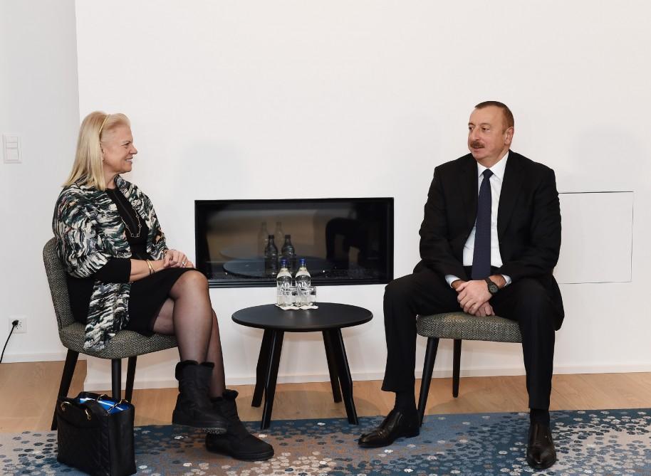 President Aliyev meets CEO of IBM company in Davos [PHOTO]