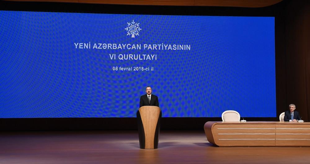 President Ilham Aliyev attends VI Congress of New Azerbaijan Party [UPDATE/PHOTO]