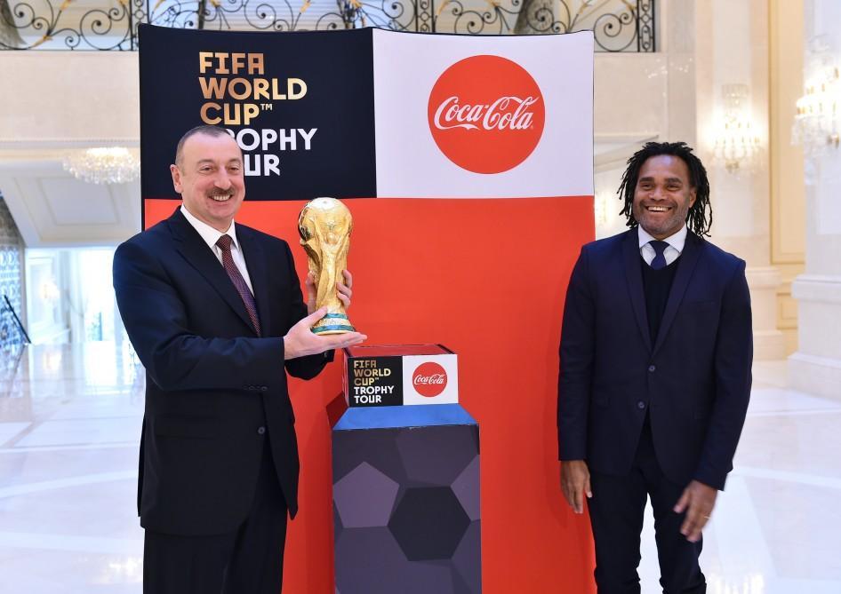 Trophy of 2018 FIFA World Cup presented to President Aliyev [PHOTO]