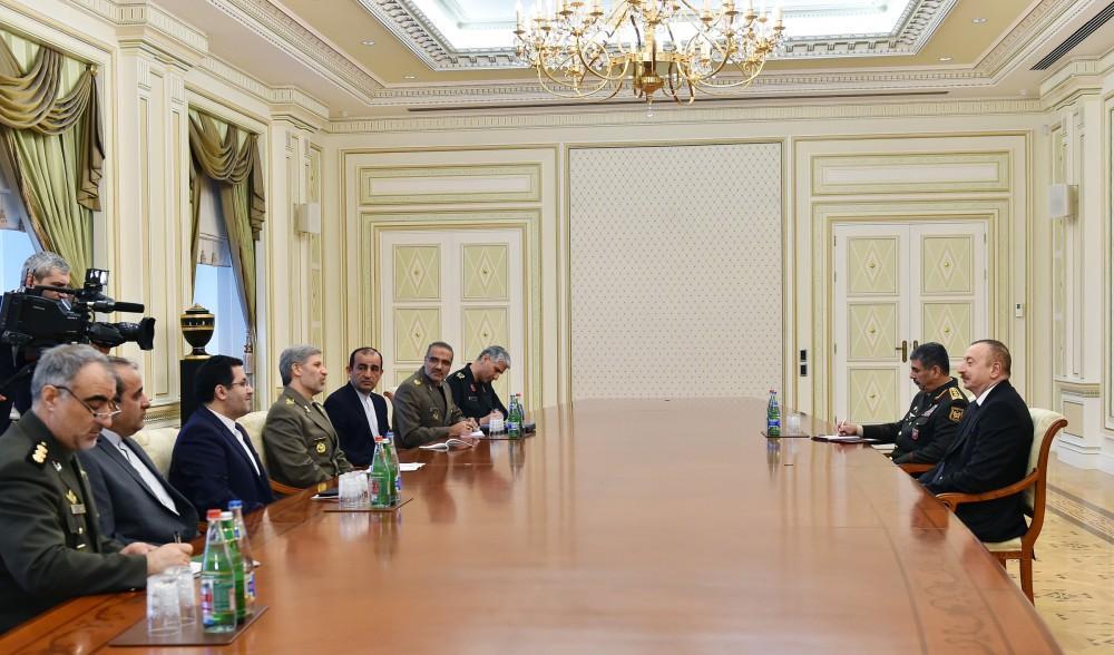 President Ilham Aliyev receives Iran's defense minister [UPDATE]