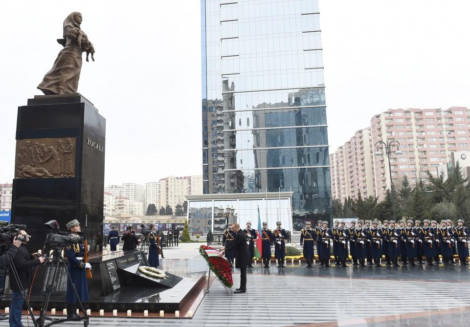 President Aliyev and his spouse pay tribute to Khojaly genocide victims [UPDATE]