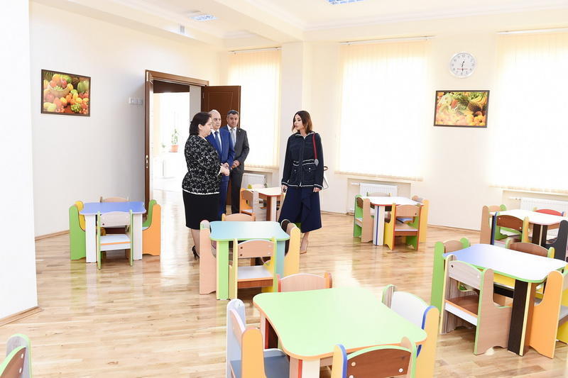 First VP Mehriban Aliyeva attends opening of nursery-kindergarten in Narimanov after overhaul [PHOTO]