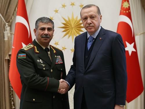 Turkish president meets with Azerbaijan's defense minister [VIDEO]
