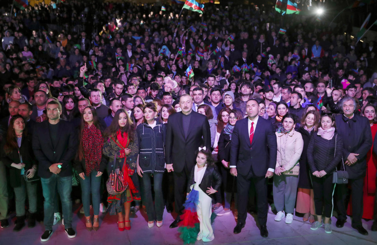 President Ilham Aliyev, First Lady Mehriban Aliyeva attend concert dedicated to Ilham Aliyev`s landslide victory in presidential election [PHOTO]