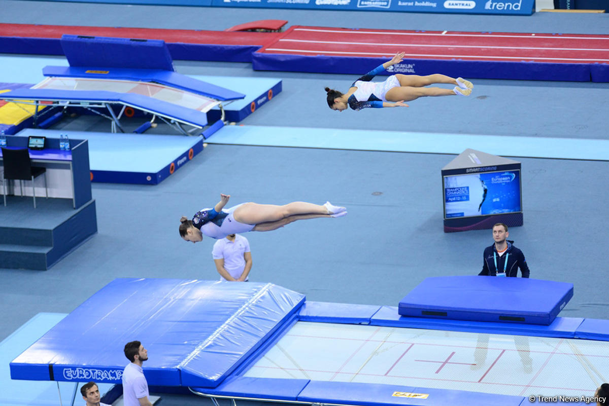 Azerbaijani gymnasts reach finals in synchronized trampoline at European Championship