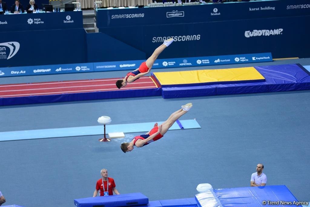 Belarusian juniors grab gold medal in synchronized trampoline championship in Baku
