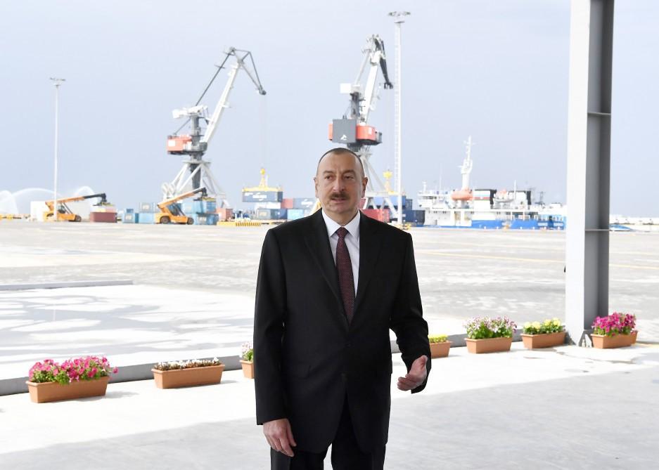 President Aliyev: New Baku Port to play key role in boosting Azerbaijan's transport potential [UPDATE]