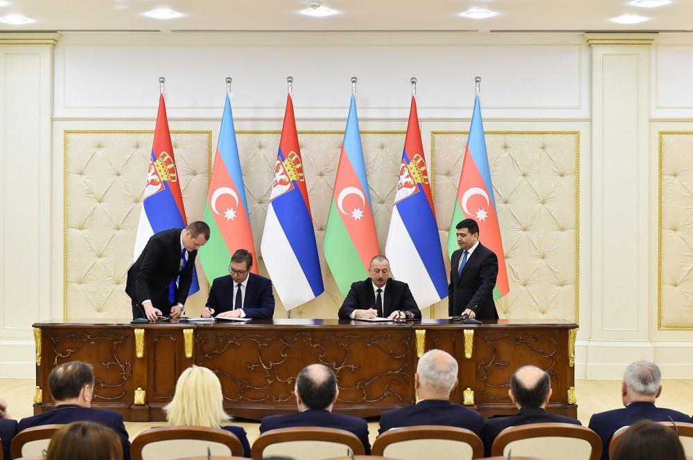 Azerbaijan, Serbia sign documents in Baku [UPDATE]